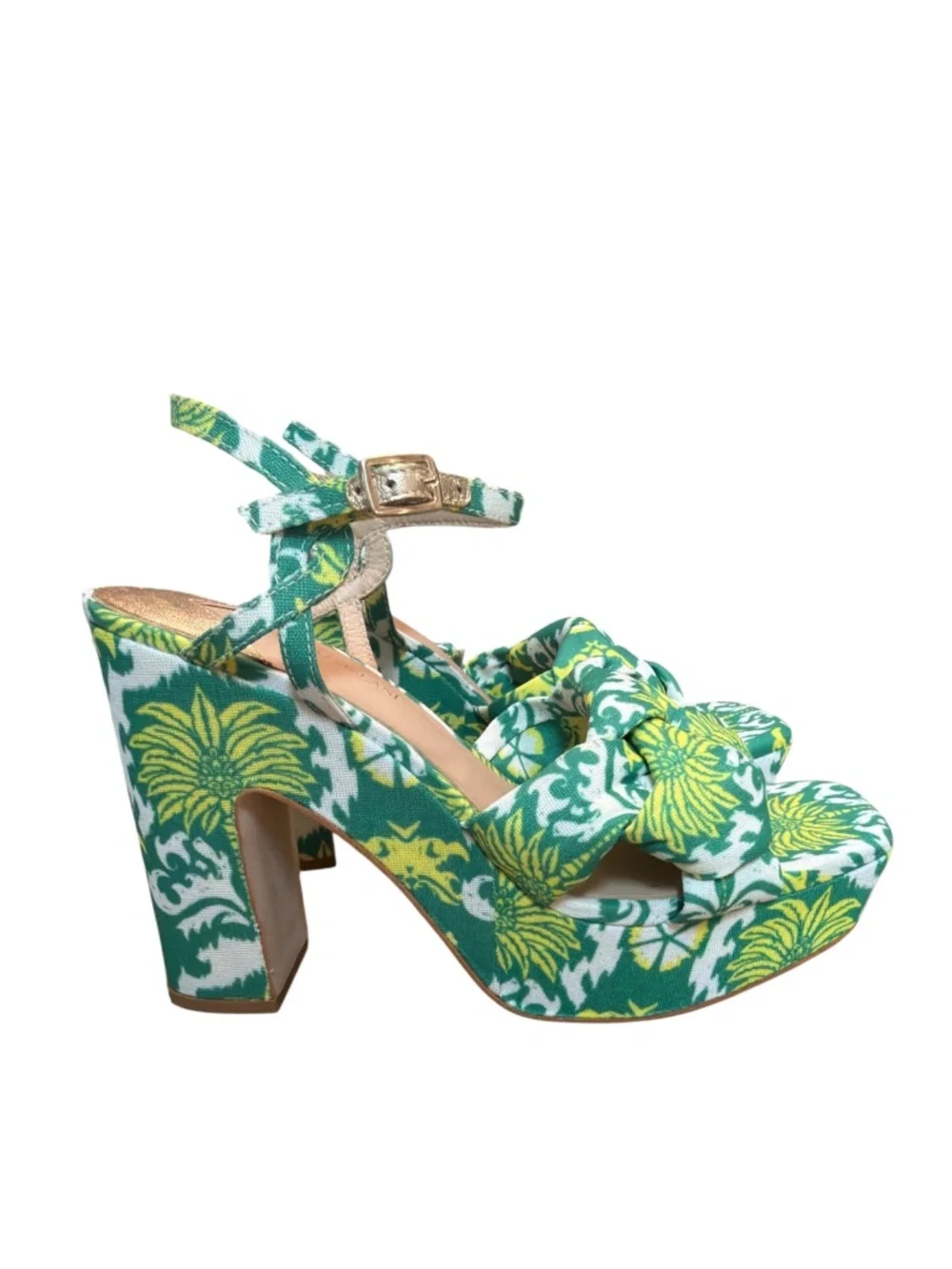 Antonio Melani Maya Tropical Platform Heels Resortcore Palm Print Size 9